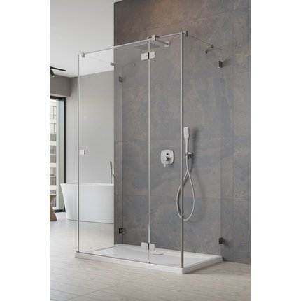 Radaway ESSENZA PRO BRUSHED Nikel KDJ + S obdĺžnikový sprchový kút 80 x 100 cm 10097380-91-01R +10098100-01-01+10098100-01-01