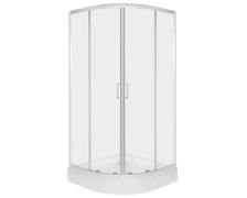 Novoterm ARUBA GL 90 CHR sprchový kút s vaničkou 90 x 90 x 201 cm, sklo číre