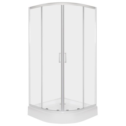 Novoterm ARUBA GL 90 CHR sprchový kút s vaničkou 90 x 90 x 201 cm, sklo číre