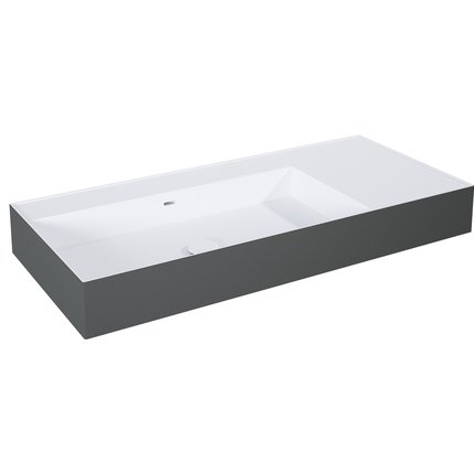 Elita Level ľavé nástenná umývadlo Solid Surface 100,5x45,5 cm White Matt/Antracit Matt RE041461226180