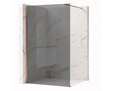 Rea Flexi Grey / Brush Copper sprchová zástena 140 x 195 cm sklo sivé K9980 + REA-K9955