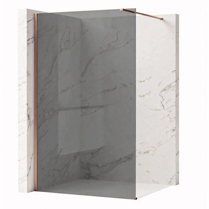 Rea Flexi Grey / Brush Copper sprchová zástena 80 x 195 cm sklo sivé K9986 + REA-K9955