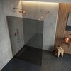 Rea Flexi Grey / Brush Copper sprchová zástena 80 x 195 cm sklo sivé K9986 + REA-K9955