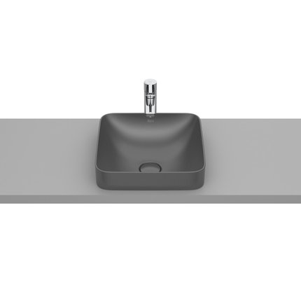 Roca INSPIRA Square FINECERAMIC® umývadlo na dosku 37 x 37 cm, onyx A32753R640