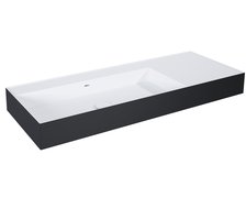 Elita Level ľavé nástenná umývadlo Solid Surface 120,5x45,5 cm White Matt/Black Matt RE041461236030
