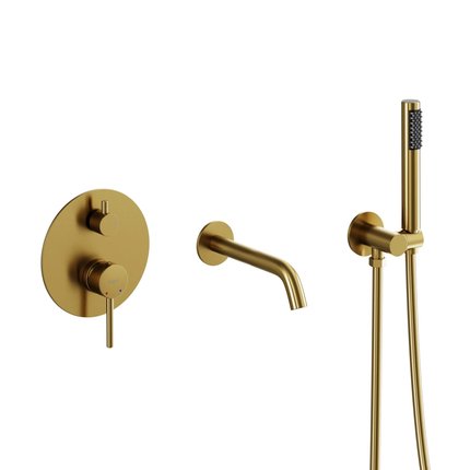 Besco VEO 3-otvorová podomietková vaňová batéria brúsená zlatá BW-VSP-ZS