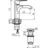 Valvex Aurora – Stojaca batéria umývadlová s automatickým odtokovým ventilom, chróm 2445100