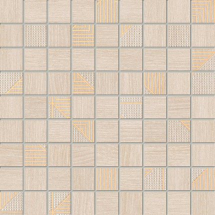 Domino WOODBRILLE beige mozaika lesklá 30 x 30 cm