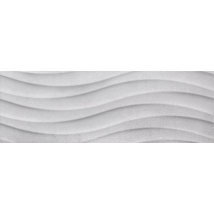 Ceramika Konskie Milano soft grey onda lesklý obklad, rektifikovaný 25 x 75 cm