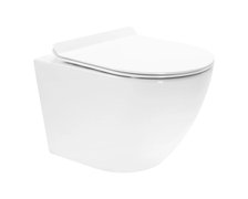 Rea CARTER RIMLESS DUROPLAST/SLIM/ZM N WC misa závesná RimFree 49 x 37 cm so sedátkom slim C1400