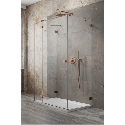 Radaway ESSENZA PRO BRUSHED COPPER KDJ + S obdĺžnikový sprchový kút 110 x 80 cm 10097311-93-01R+10098080-01-01+10098080-01-01