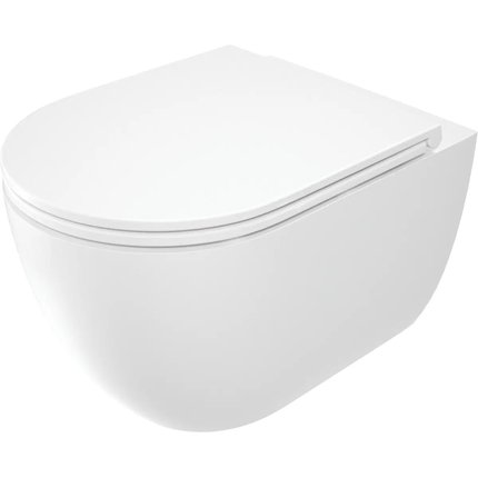 Deante ROUND WC misa závesná RimFree so sedátkom 51,5 x 36,2 cm CGRD6ZPW