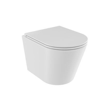 Besco CeraBe LAAX WHITE WC misa závesná Rimless 49,5 x 36,5 x 33 cm so sedátkom #ZLA-B-DLB