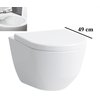 Laufen Pro - Závesné WC Compacto, 490 mm x 360 mm, rimless, biela H8209650000001