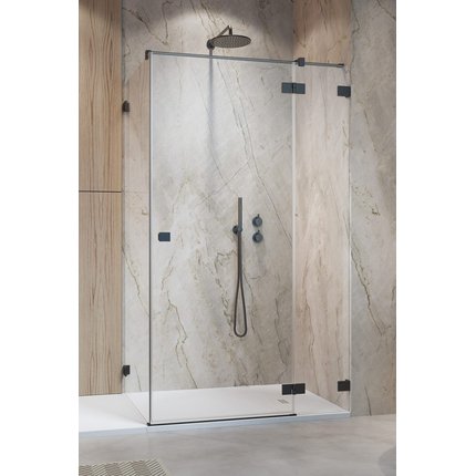 Radaway ESSENZA PRO BRUSHED GUNMETAL KDJ obdĺžnikový sprchový kút 120 x 110 x 200 cm 10097120-92-01R+10098110-01-01