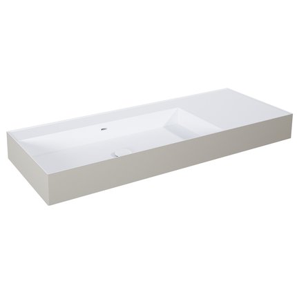 Elita Level ľavé nástenná umývadlo Solid Surface 120,5x45,5 cm White Matt/Fume Matt RE041461236190