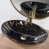 Rea PAMELA BLACK MARBLE SHINY keramické umývadlo na dosku 53 x 33 cm U5067