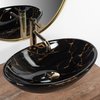 Rea PAMELA BLACK MARBLE SHINY keramické umývadlo na dosku 53 x 33 cm U5067