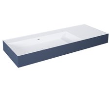 Elita Level ľavé nástenná umývadlo Solid Surface 120,5x45,5 cm White Matt/Navy Blue Matt RE041461236210