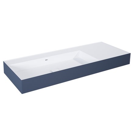 Elita Level ľavé nástenná umývadlo Solid Surface 120,5x45,5 cm White Matt/Navy Blue Matt RE041461236210
