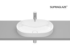 Roca INSPIRA Round FINECERAMIC ® zápustné umývadlo 55 x 37 cm, biele SUPRAGLAZE® A327527S00