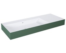 Elita Level ľavé nástenná umývadlo Solid Surface 120,5x45,5 cm White Matt/Forest Green Matt RE041461236200