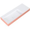 Elita Level ľavé nástenná umývadlo Solid Surface 120,5x45,5 cm White Matt/Terra Pink Matt RE041461236020
