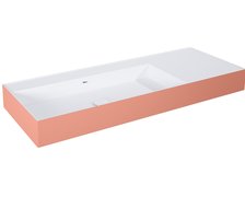 Elita Level ľavé nástenná umývadlo Solid Surface 120,5x45,5 cm White Matt/Terra Pink Matt RE041461236020