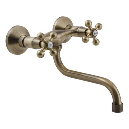 Kuchinox STILO drezová nástenná vodovodná batéria, antická mosadz BKI_580D