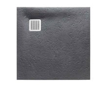 Roca TERRAN STONEX štvorcová kompozitná sprchová vanička 100 x 100 cm, sivá AP1033E83E801200