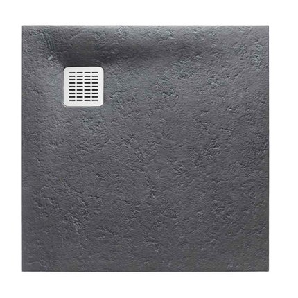 Roca TERRAN STONEX štvorcová kompozitná sprchová vanička 100 x 100 cm, sivá AP1033E83E801200