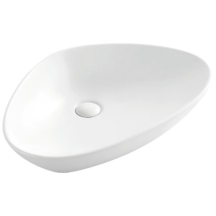 Land Lotos biele keramické umývadlo na dosku 59 x 39 x 13 cm