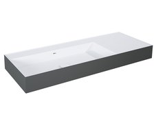 Elita Level ľavé nástenná umývadlo Solid Surface 120,5x45,5 cm White Matt/Antracit Matt RE041461236180
