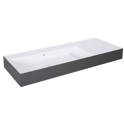 Elita Level ľavé nástenná umývadlo Solid Surface 120,5x45,5 cm White Matt/Antracit Matt RE041461236180