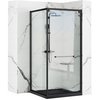 Rea SPACE IN BLACK sprchový kút  80 x 100 x 195 cm, profil čierny K8882