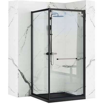 Rea SPACE IN BLACK sprchový kút  80 x 100 x 195 cm, profil čierny K8882