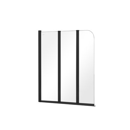 Besco PRIME BLACK 3 vaňová zástena 120 x 140 cm, sklo číre, profil čierny
