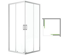 Laveo DESNA štvorcový sprchový kút bez vaničky 90 x 90 x 185 cm JKD_096K