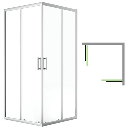 Laveo DESNA štvorcový sprchový kút bez vaničky 90 x 90 x 185 cm JKD_096K