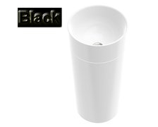 Marmorin DUO S umývadlo voľne stojace s bielým podstavcom, čierná lesk 38x38 cm P_S_536_09_0380 Black