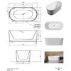 Besco GIULIANA voľne stojaca akrylátová vaňa s prepadom 150 x 75 cm, #WAS-150-GLB