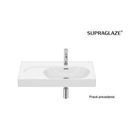 Roca MERIDIAN Fineceramic® nástenné/nábytkové umývadlo 80 x 46 cm, pravé A327744S00