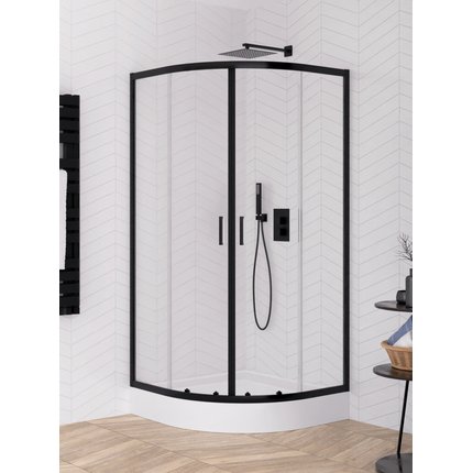 New Trendy SUVIA BLACK štvrťkruhový sprchový kút 90 x 90 x 185 cm K-3563