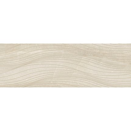 Ceramika Konskie Maranello cream wave inserto lesklý obklad, rektifikovaný 25 x 75 cm