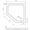 Novoterm PRATO BL SLIM päťuholníková sprchová vanička 90 x 90 x 5 cm
