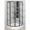 Novoterm SOLID RS black sprchový kút s vaničkou 80 x 80 x 211 cm, sklo číre, profil čierny