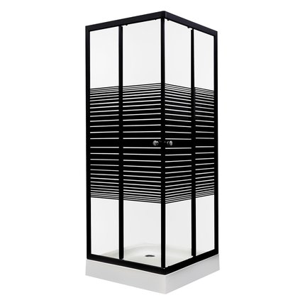 Novoterm Pico Black STR sprchový kút s vaničkou 90 x 90 x 205 cm