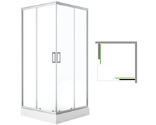 Laveo DESNA štvorcový sprchový kút s vaničkou 80 x 80 x 201 cm JKDD086K