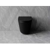 Besco CeraBe LAAX ERGO MATT BLACK WC misa závesná Rimless 44,5 x 36 x 39,5 cm so sedátkom #ZLAE-C-DLC