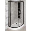 KERRA Solid RPA Black asymetrický sprchový kút s vaničkou 80 x 100 x 208 cm